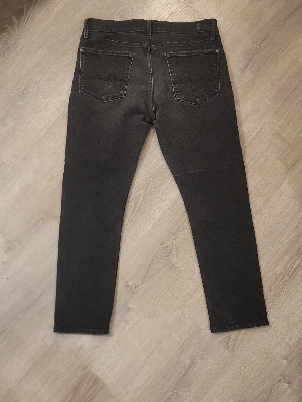 7 For All Mankind Men’s Washed Black Skinny Jeans Size 33